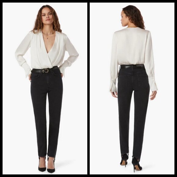 💕FAVORITE DAUGHTER💕 Evelyn High Rise Straight Leg Stirrup Jeans Storm Black 26 - Picture 3 of 16